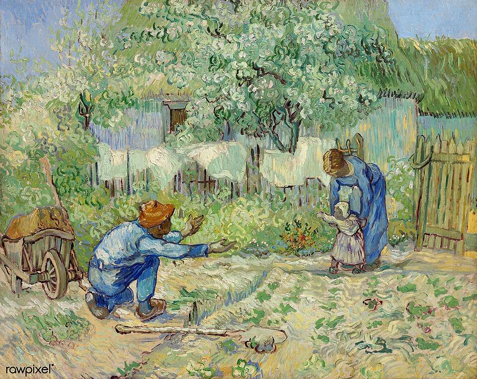 First Steps, after Millet by Vincent van Gogh